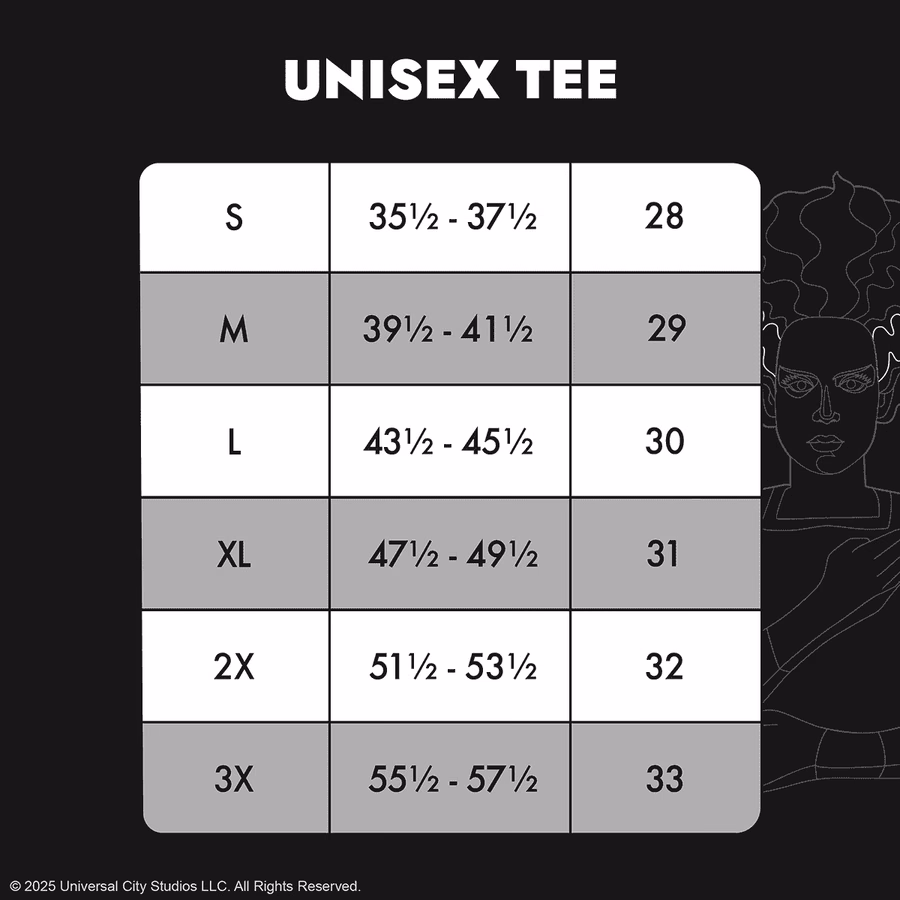 Universal Monsters De Bruid van Frankenstein Unisex T-shirt